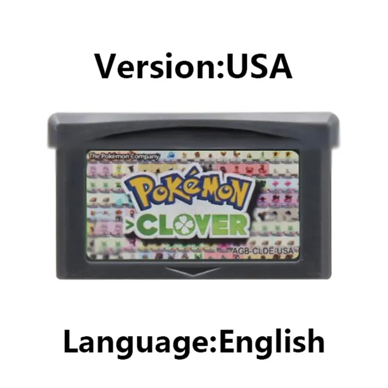GBA Pokemon Game Cartridge 32-Bit Video Game Console Card AshGray Liquid Crystal Light Platinum Moemon Emerald English Language — image 11