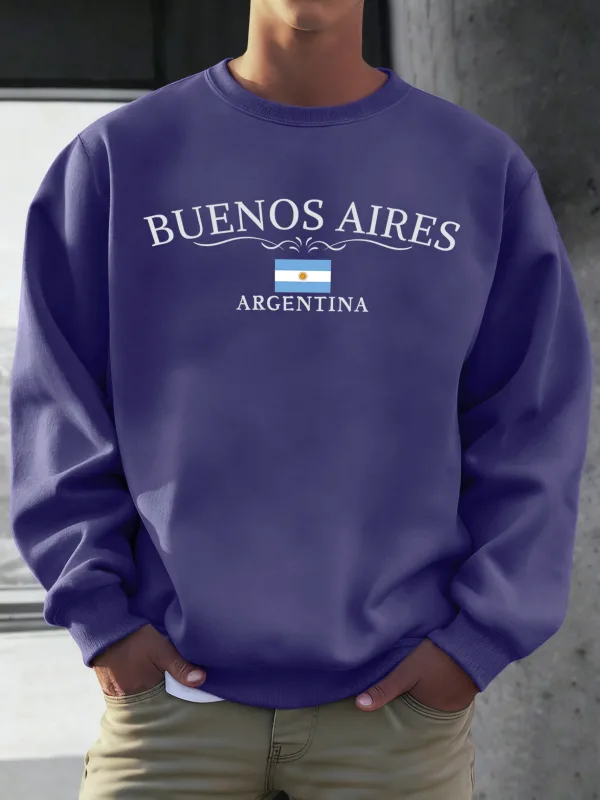 Buenos Aires Argentina Printed Men Sweatshirts Street Hip Hop Sportswear Fleece All-Match Pullover Unisex Casual Loose Clothing — image 32
