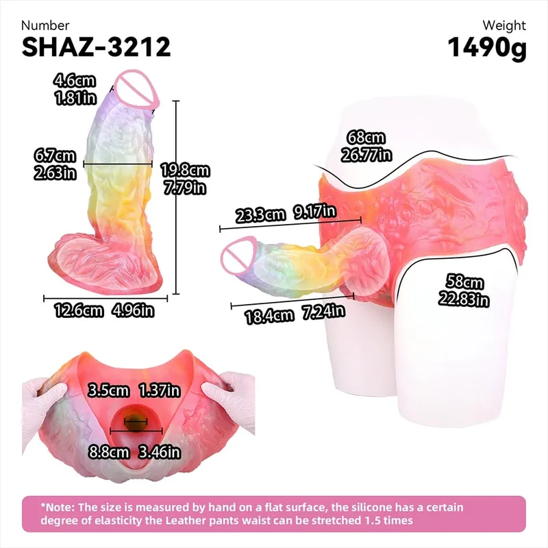 Strap On Long Horse Dildo Sheath Silicone Harness Dildo Panties Wearable Penis Sleeve Adult Sex Toy for Men Reusable Condom — image 23
