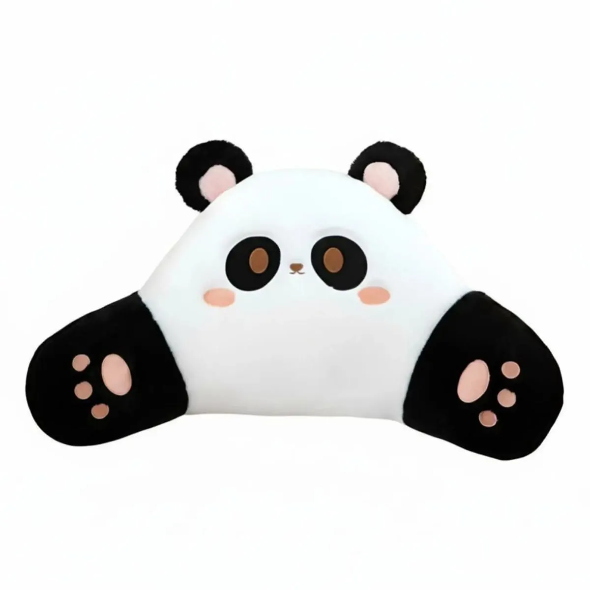 Panda Sofa Pillow Faux Sheepskin Black Cream Decorative Throw Living Room — image 2