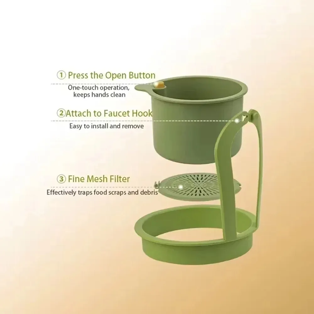 1PCS Press-Type Drain Basket: Food Strainer & Sink Organizer Multi-Functional for Kitchen & Bathroom Use — image 4