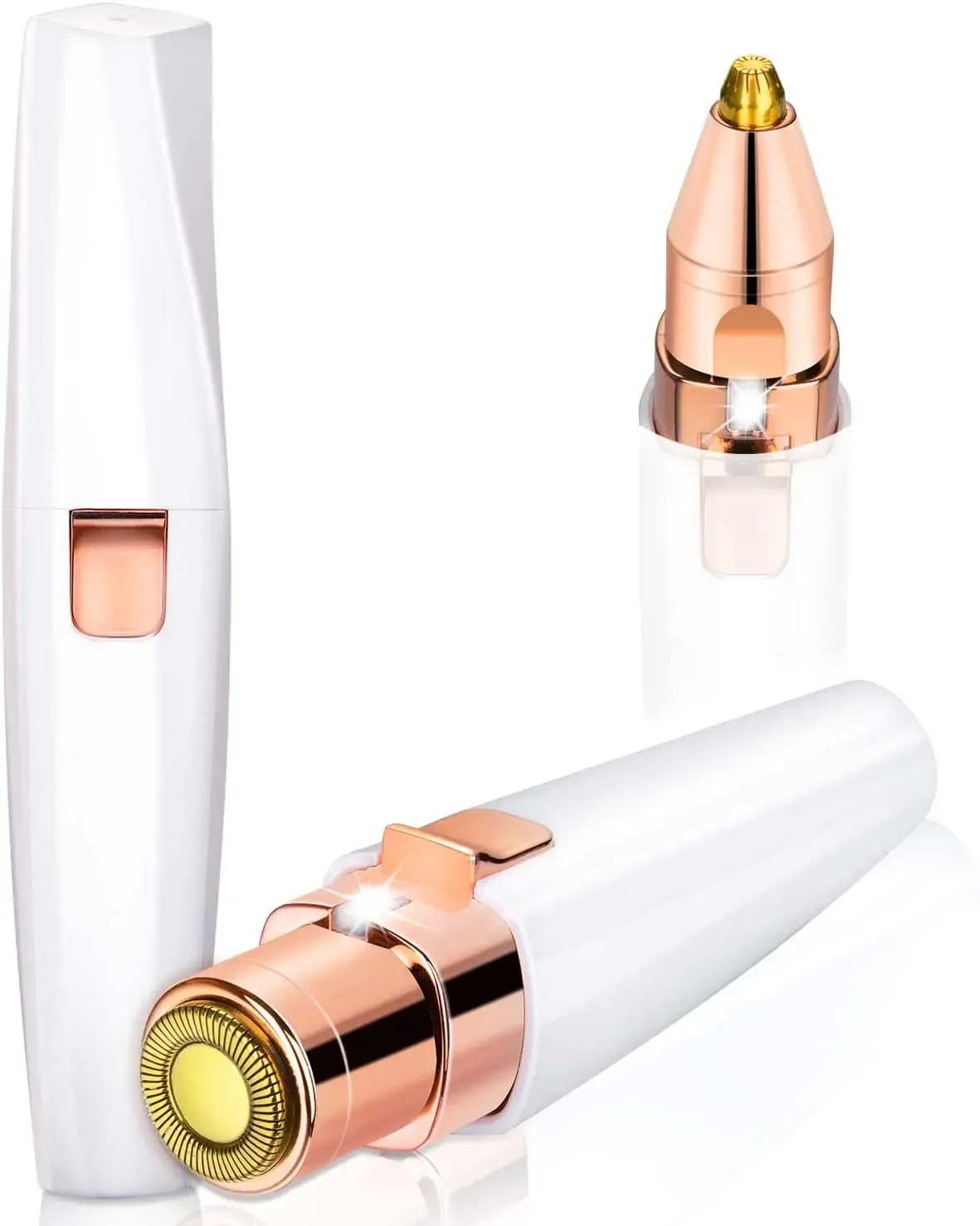 Dighealth 2 IN 1 Rechargeable Eyebrow Trimmer Facial Hair Remover Makeup Mini Razor Painless Hair Remover withBuilt-in LED Light — image 1