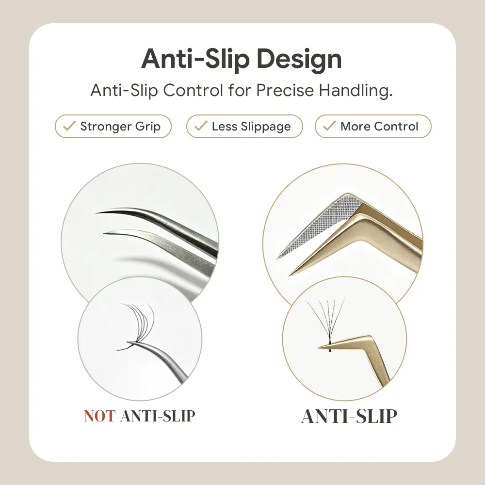 Anti-Slip Eyelash Extension Tweezers Steel High-Density Fiber Tip Eyelash & Eyebrow Professional Precision Makeup Tools — image 2