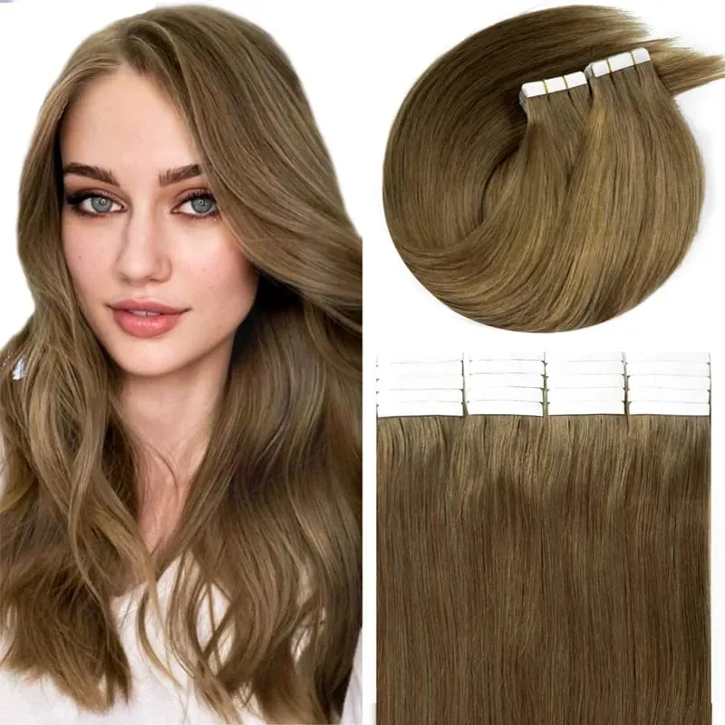 Double Drawn European Wholesale Tape in Extensions Invisible Cuticle Aligned Remy Tape in Hair Extensions 100% Human Hair — image 11