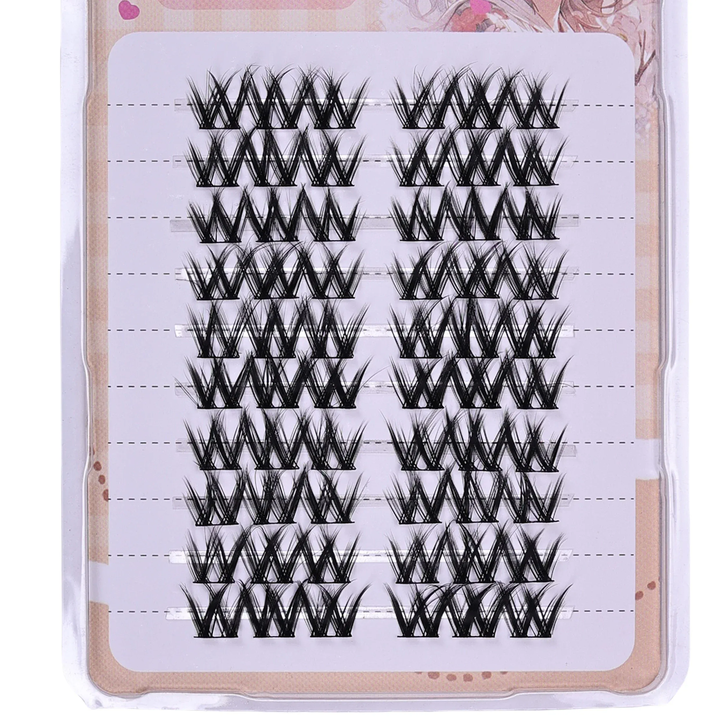 Light Matte Fiber W-Shape Fluffy Cluster Lashes 10 Rows 60 Uncut Clusters Natural DIY Anime Eye Makeup Lashes for Daily Office — image 6