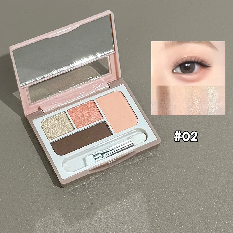 ART VALUE 4 Colors Eyeshadow Palette Glitter Pearlescent Matte Eye Shadow Shimmer Makeup Lasting Eye Makeup Contouring Highlight — image 2
