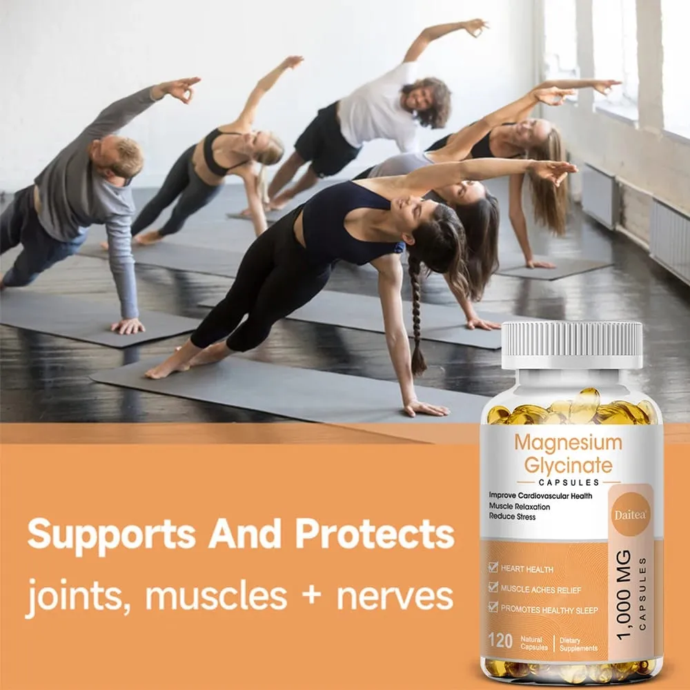 Supplément de glycinate de magnésium avec vitamines pour favoriser un sommeil naturel, réduire le stress et l'anxiété et soutenir la santé des os — image 3