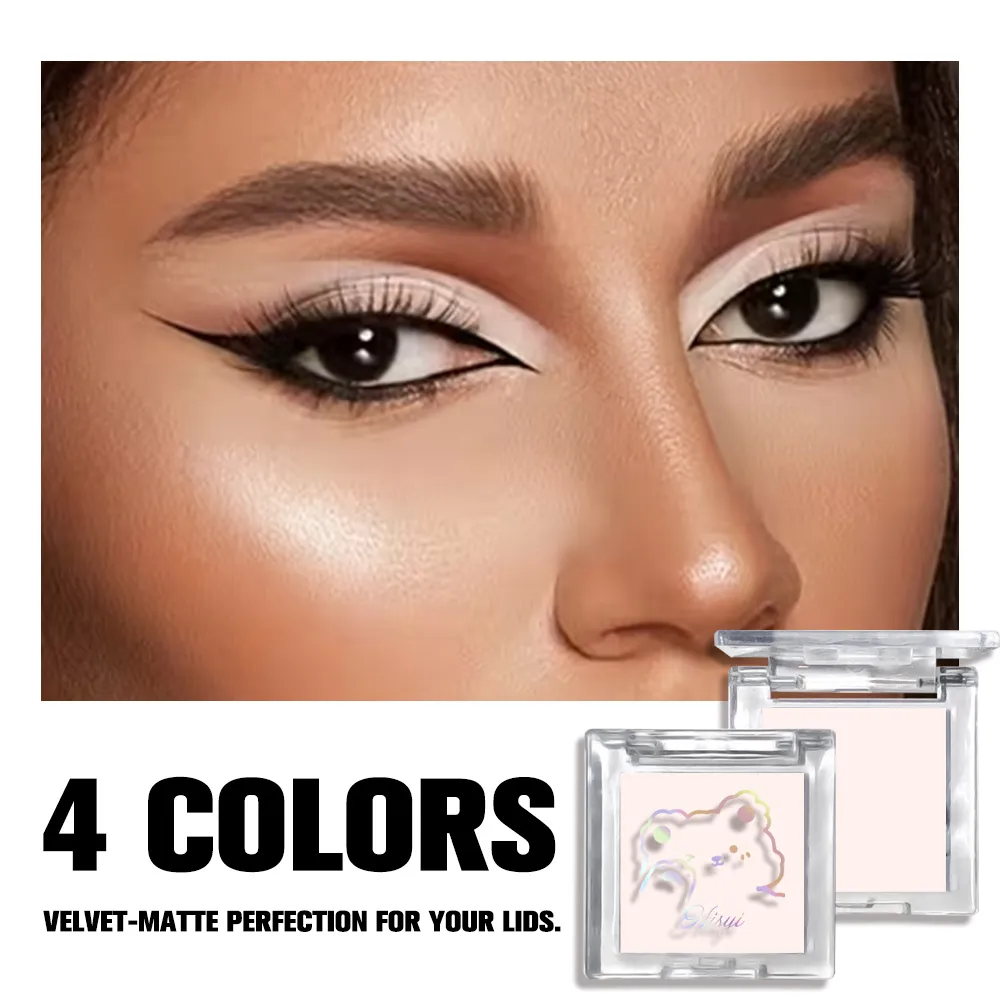 White Matte Eyeshadow Palette Cut Crease Base Highlighter Waterproof Long Lasting Brightening Eye Makeup Shell — image 7
