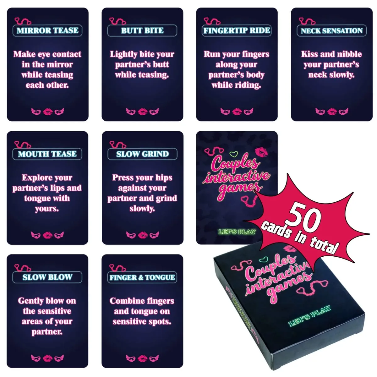 50Pcs Couple Game Cards Interactive Funny Conversation Cards Adults Enhance Relationship Entertainment Card Game Gift — image 3