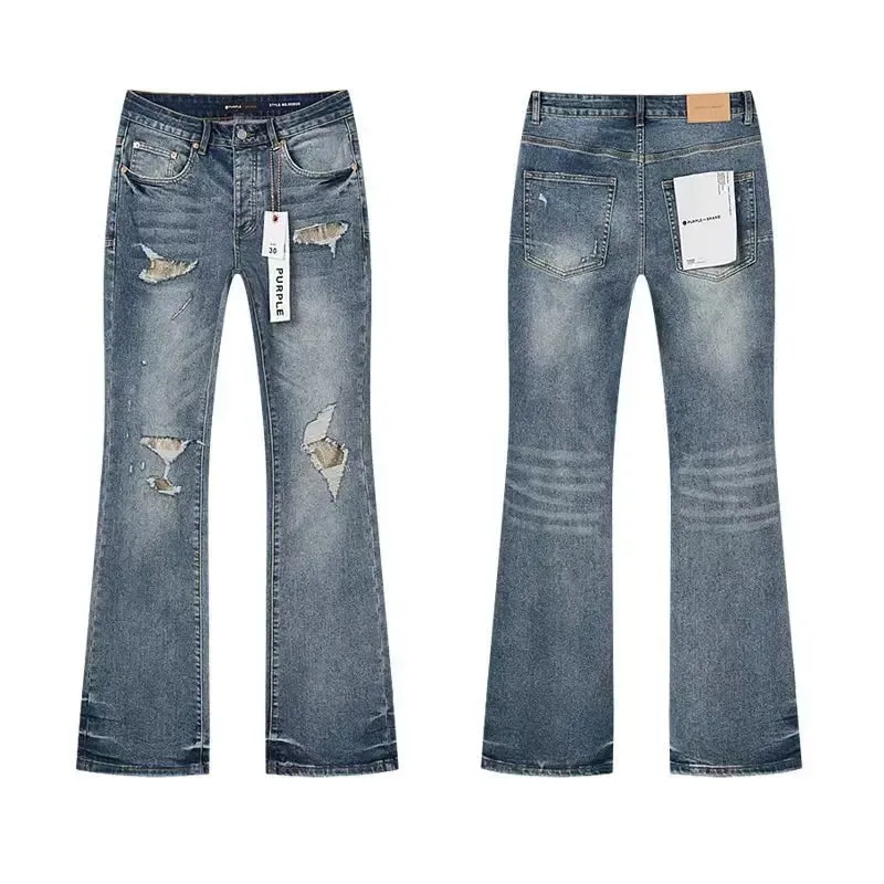 2026 RTA Men's Slim Fit Jeans Collection Distressed Ripped Paint Splatter Studded Patch Vintage Washed Streetwear Fashion Pants — image 18