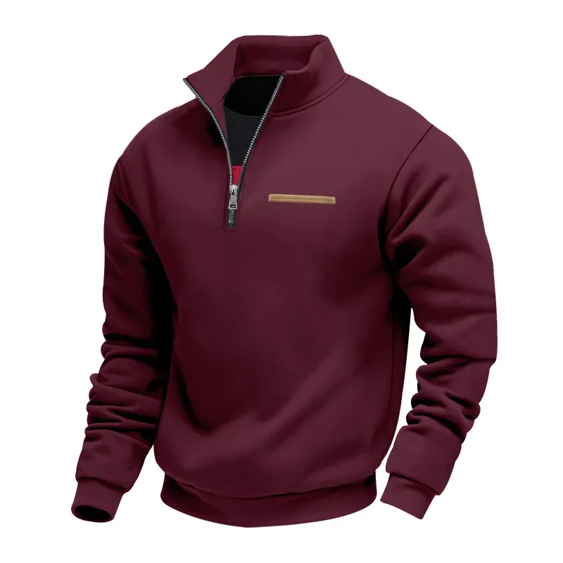 Men's Thick Fleece Stand Collar Sweatshirt Autumn Winter Color Block Striped Warm Outdoor Casual Daily Jacket Outerwear Cozy — image 9