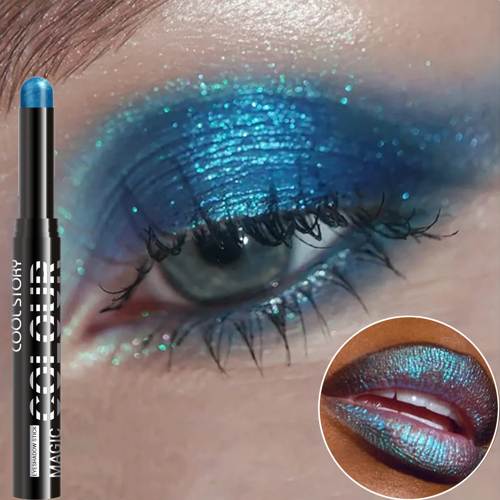 2 in 1 Eyeshadow Lipstick Stick Pencil Waterproof Glitter Brighten Matte Eye Shadow Makeup Pigment Eyeshadow Pen — image 1