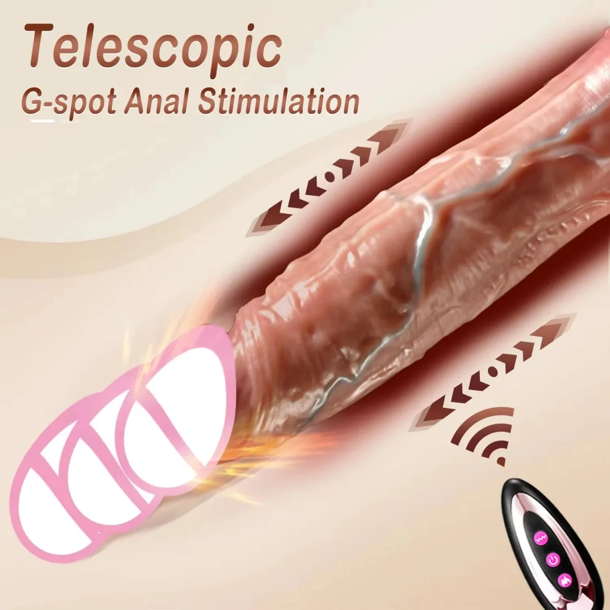 Realistic Dildo Vibrator Telescopic Penis Sex Toys Thrusting Heating For Women Masturbation Sexy Adult Penetration Anal Dildos — image 3