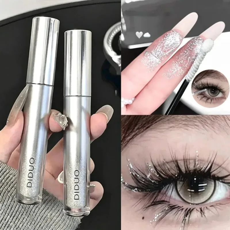 Silvery Shining Mascara Fine Glitter Highlight Lengthening Curling No Smudging Waterproof Natural 3D Sparkling Eye Makeup — image 8