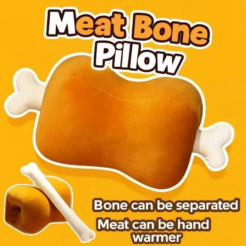 42cm Simulation Meat Bone Pillow Cartoon Design Soft Plush Toy Pillow Hypoallergenic Washable Lifelike Meat Bone Pillow — image 2