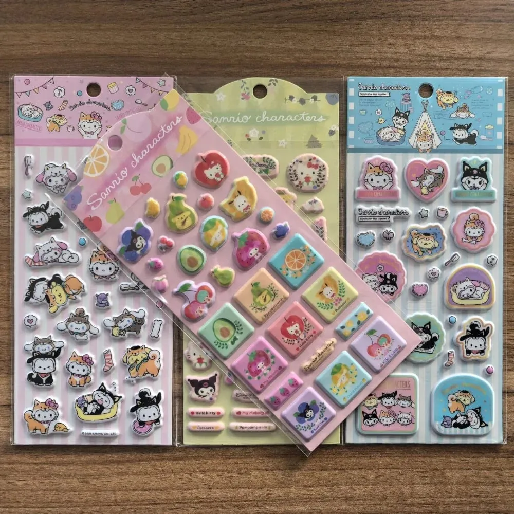 Genuine Sanrio 3D Stickers Toys Cartoon Hello Kitty Kuromi Melody Scrapbook Decor Sticker For Phones Water Mug Notebooks Decals — image 1