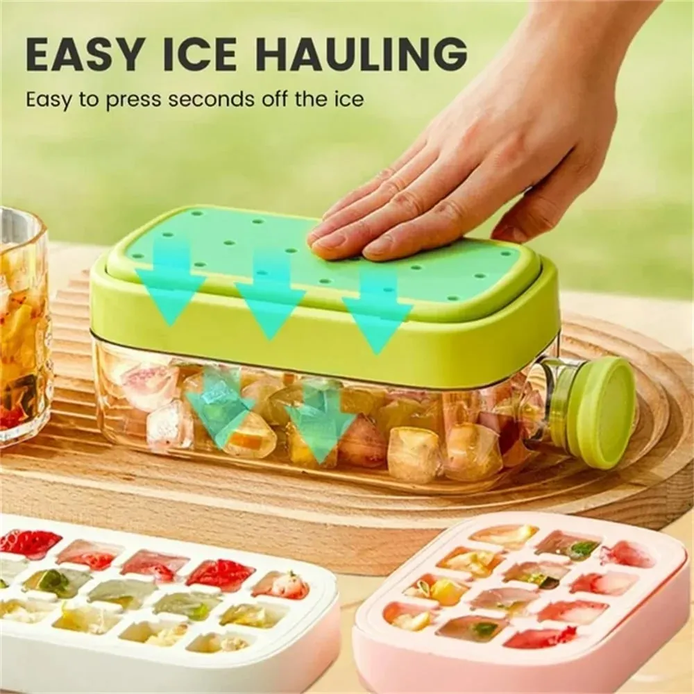 Ice Cube Bottle with Straw 2 In 1 Touch-Free Push-Type Ice Cube Making Bottle Easy Release Water Bottle Ice Mold — image 10