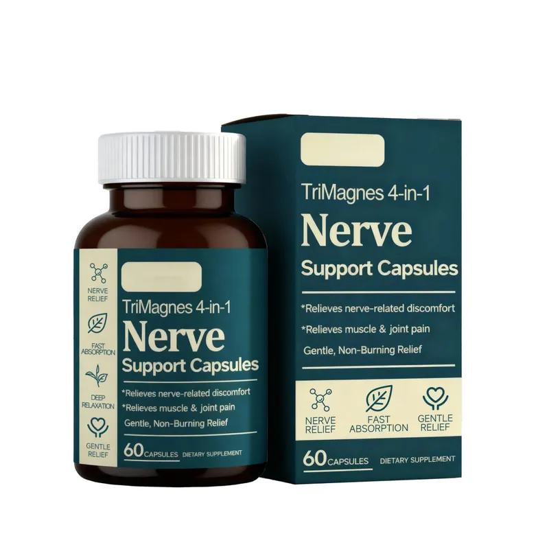 TriMagnes Complesso di magnesio 4 in 1 Capsule da 300 mg con citrato glicinato malato curcuma per il comfort dei nervi Rilassamento muscolare 60 Ct — image 8