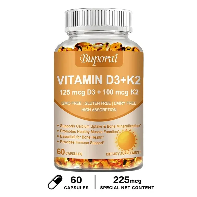 Vitamin D3 + K2 - Immunity Strong Bones Heart Health Joint Health Muscle - Promotes Calcium Absorption Supplement — image 8