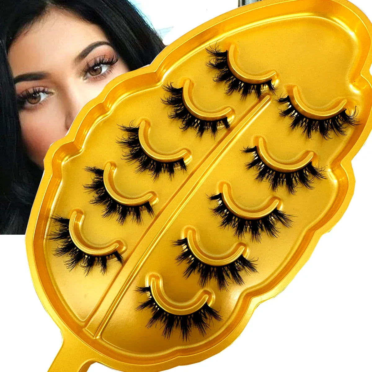 NEW Cat/Fox Eye Effect 5pairs Messy Fluffy Volume Eyelashes6D Super Fluffy Wispy Mink Eyelashes Dramatic Lashes Eyelash — image 3
