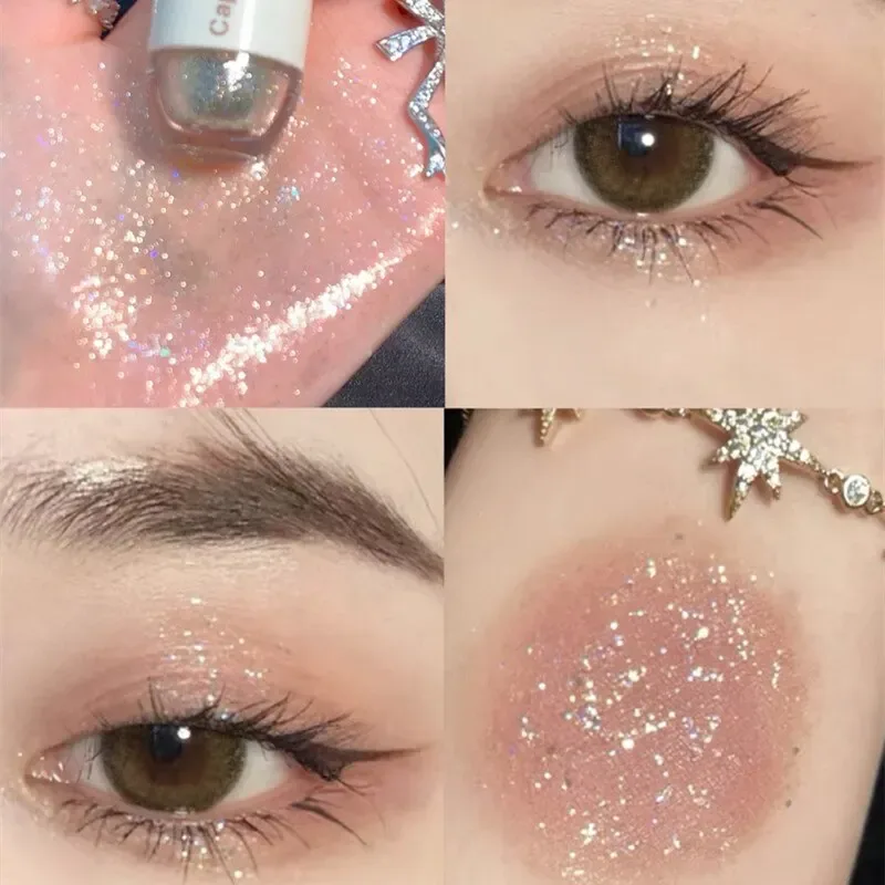 Cappuvini Liquid Eyeshadow High-Gloss Shiny Mermaid Pearl Tears Brightening Glitter Highlighter Quick Drying Eyeliner — image 12