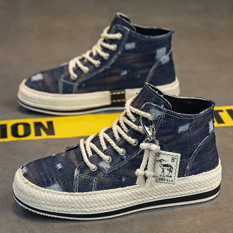 Men's Lightweight High-Top Canvas Sneakers Outdoor Casual Sports Shoes for Men — image 7