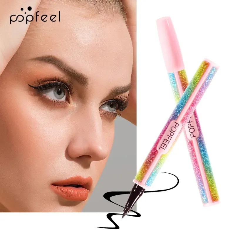 Penna eyeliner liquida nera Popfeel più venduta per trucco da donna, matita per eyeliner liscia, a lunga durata, ad asciugatura rapida, cosmetica nuova