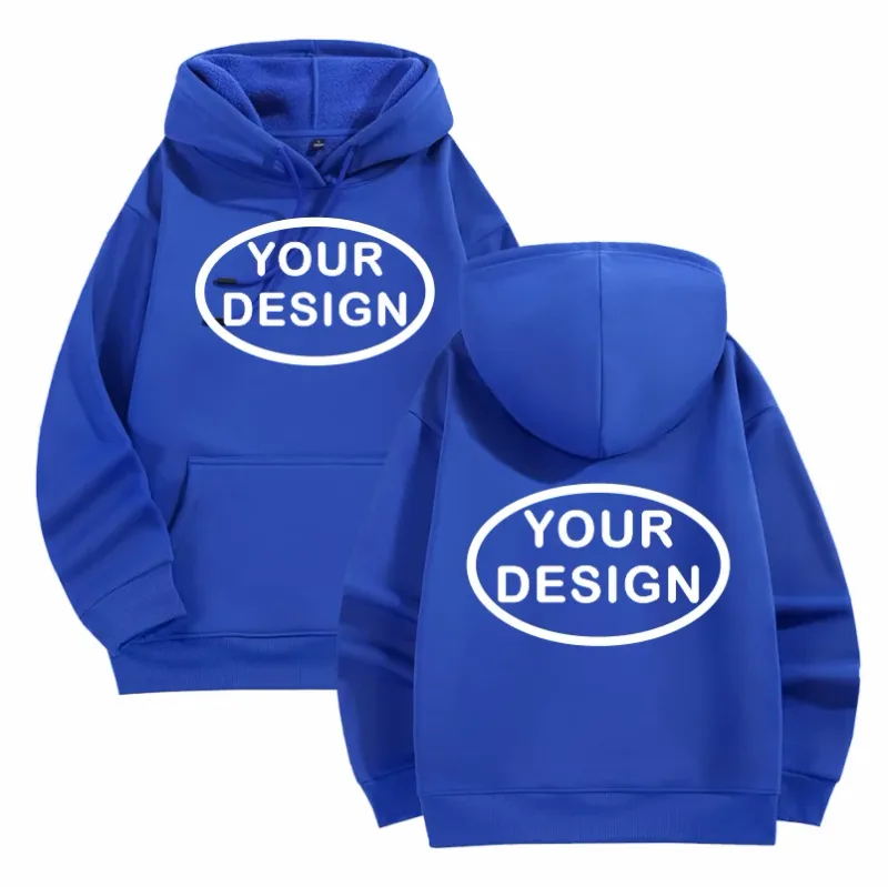 Hoodies Lelaki Dan Wanita Bercetak Tersuai Fesyen Kasual Longgar Pullover Lengan Panjang Bersulam LOGO Baju Sukan Jalanan