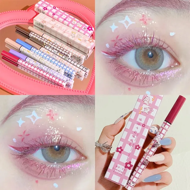 Farverig flydende eyeliner blyant mat vandtæt ikke blomstrende eyeliner Langtidsholdbar flydende eyeliner pen Øjenmakeup Kosmetik