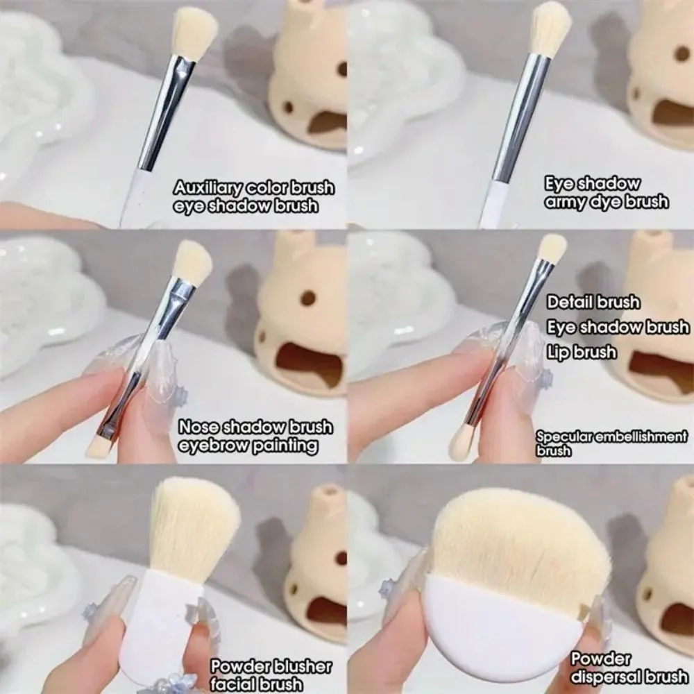 6Pcs/Set Soft Bristles Mini Makeup Brush Set Blending Brush Multiple Brush Heads Cosmetic Brushes Set With Storage Box — image 3
