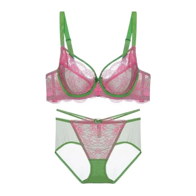 Sexy Minimizer Bra Set Full Cup Ultra Thin Lace Gathered Plus Size 34-42 Big Breast To Small Breast Support Comfort Lingerie — image 10
