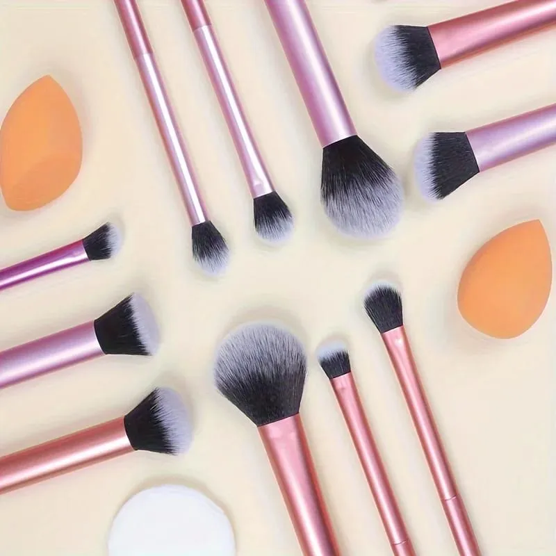 12pcs Multi-Functional Complete Makeup Brush Set: Loose Powder Brush Blush Brush Foundation Brush Eyeshadow Brush Blending B — image 3