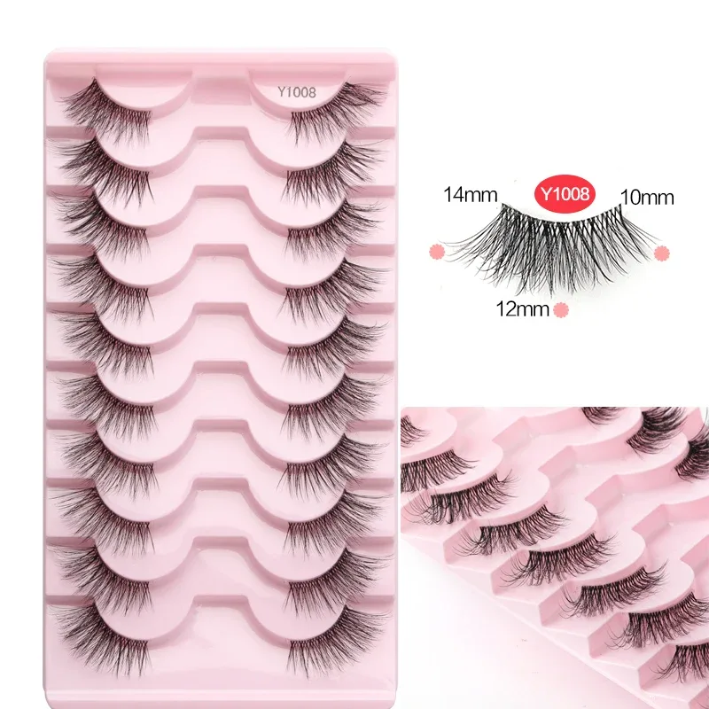 Bulu Mata Separuh Mata Bulu Mata Kucing 3/5/10 Pasang Bulu Mata Palsu Gebu Lembut Kelihatan Semulajadi Clear Band 3D Mink Bulu Mata Mekap Sambungan — image 13