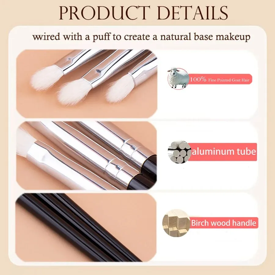 Eyeshadow Blending Brush Goat Hair 100% Small Crease Blending Makeup Brushes Precise Eye Shadow Blending Makeup Tools — image 3