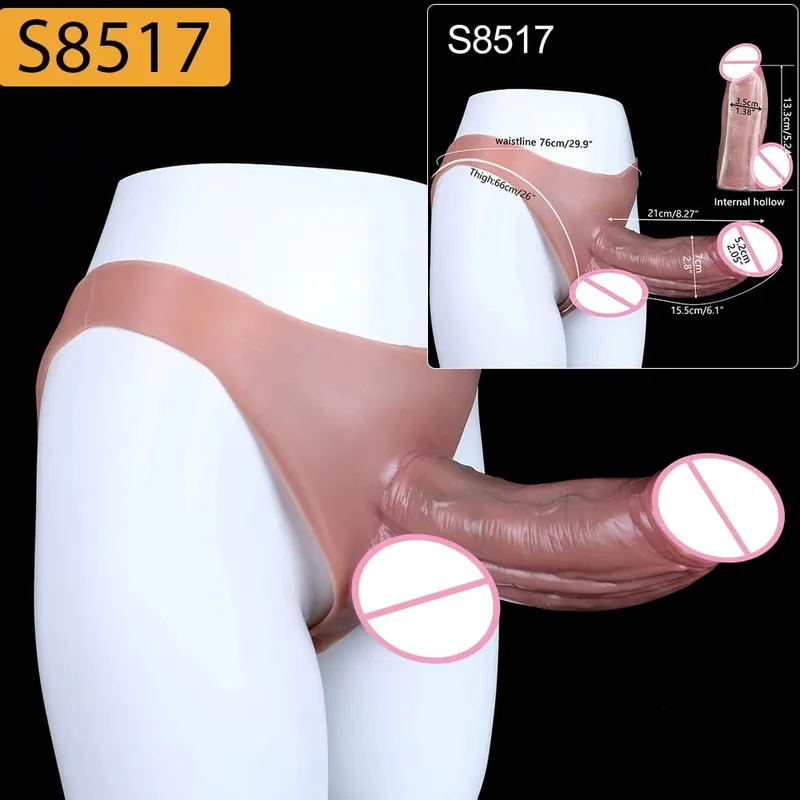 Reusable Hollow Penis Sleeve Pants насадка на член Realistic Male Dick Extender Sex Toys Couples Sex Pleasure Products — image 19