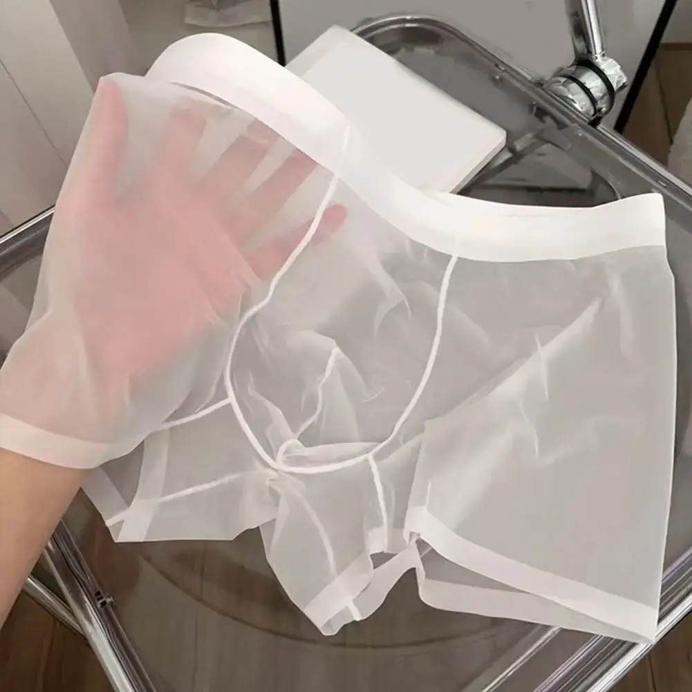 Mga Lalaking Boxer na Transparent Magaang Panloob na Kasuotang Panlalaki na Elastic sa Gitnang Baywang U-Convex Manipis na Pananaw na Shorts Briefs Walang Seamless Panty — image 2
