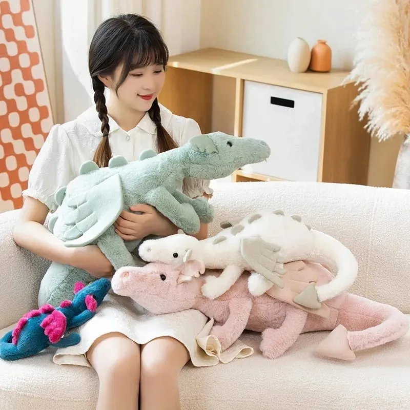 Blue Dragon Plush Toy Cute Soft Stuffed Animal with Colorful Spikes Wings Kids Birthday Gift Home Decoration Comfort Companion — image 4