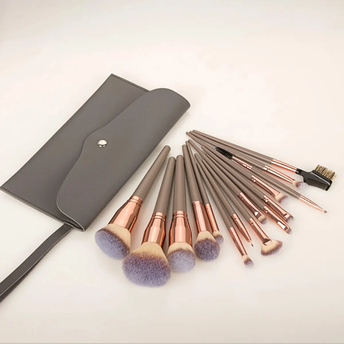 15Pcs Makeup Brushes Set with Storage Bag Soft Bristle Face Eye Brush Kit For Foundation Blush Eyeshadow Eyebrow Cosmetic Tools — image 2