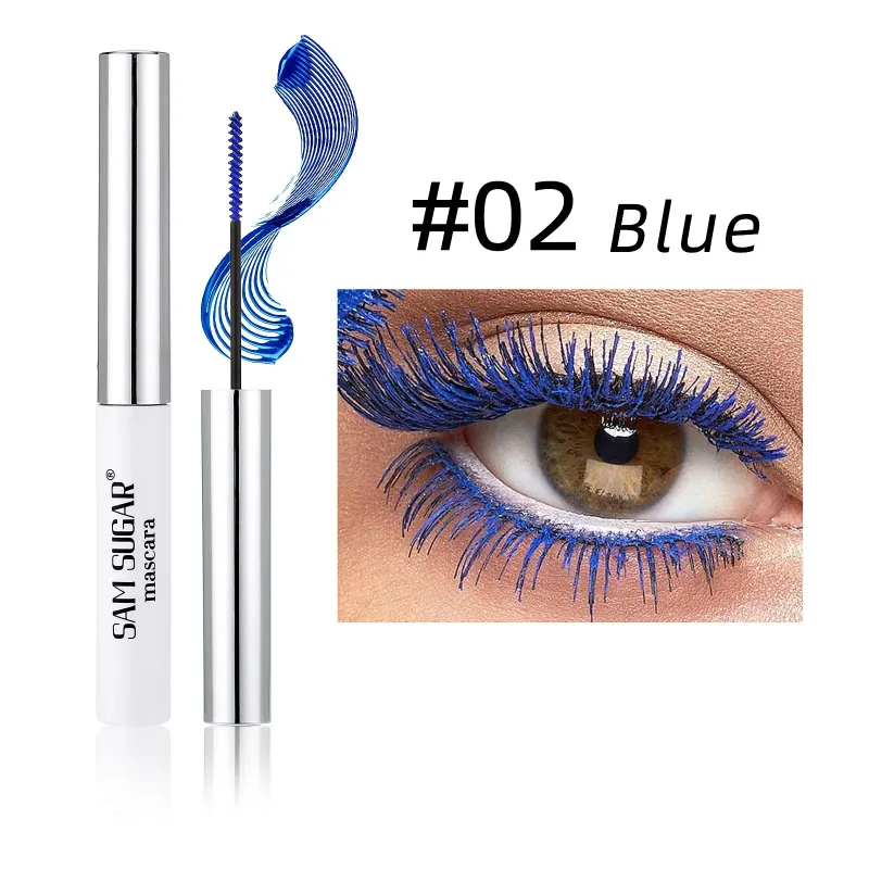Colorful Slender Mascara Waterproof Fast Drying Curling Eyelashes Multicolor Lashes Makeup Long Lasting Blue Green Cosmetics — image 10
