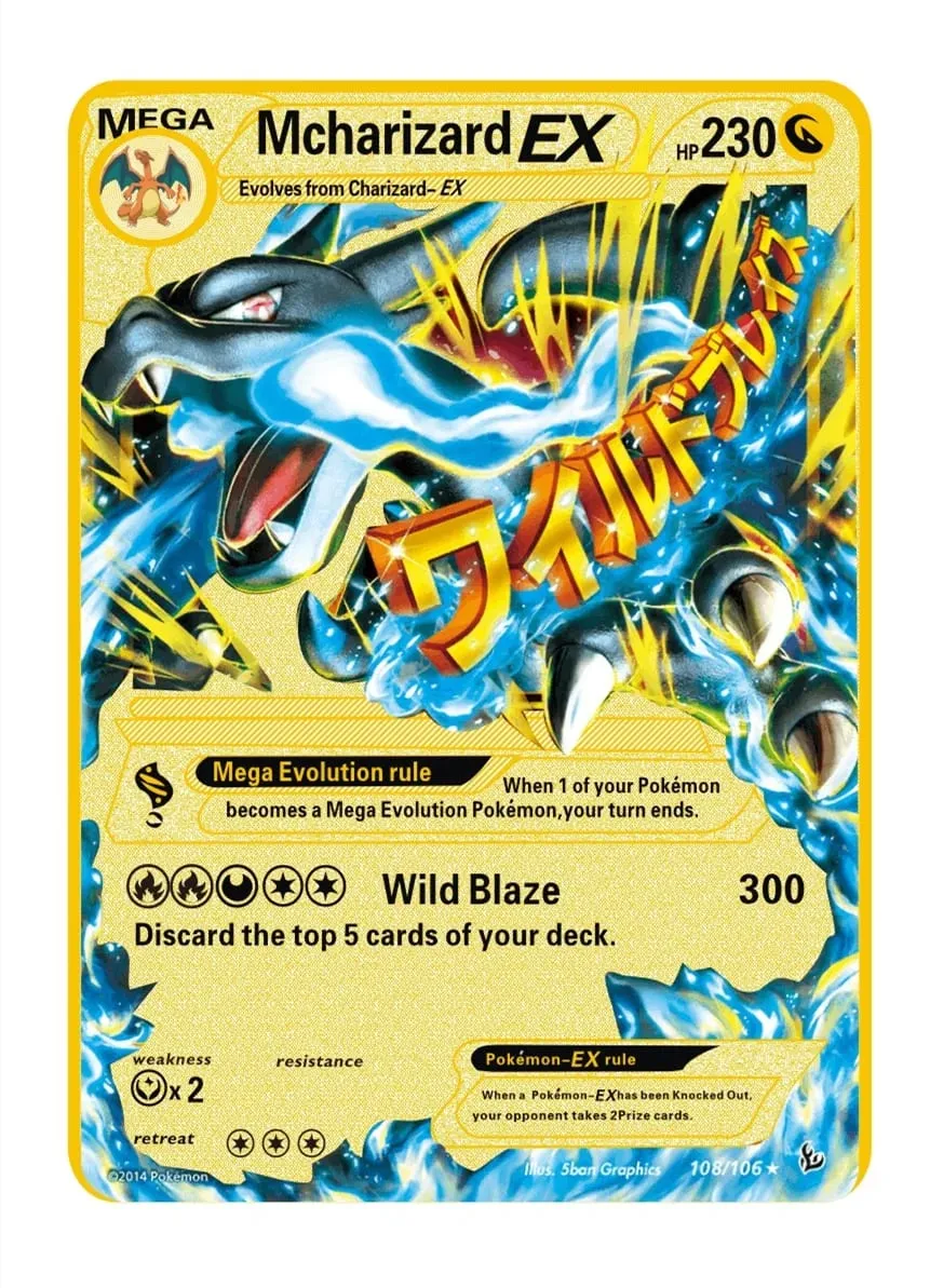 Pokemon Metal Game Collection Card Anime Figure Charizard Pikachu Blastoise Mewtwo Battle Collection Carte Card Toy Gift — image 4