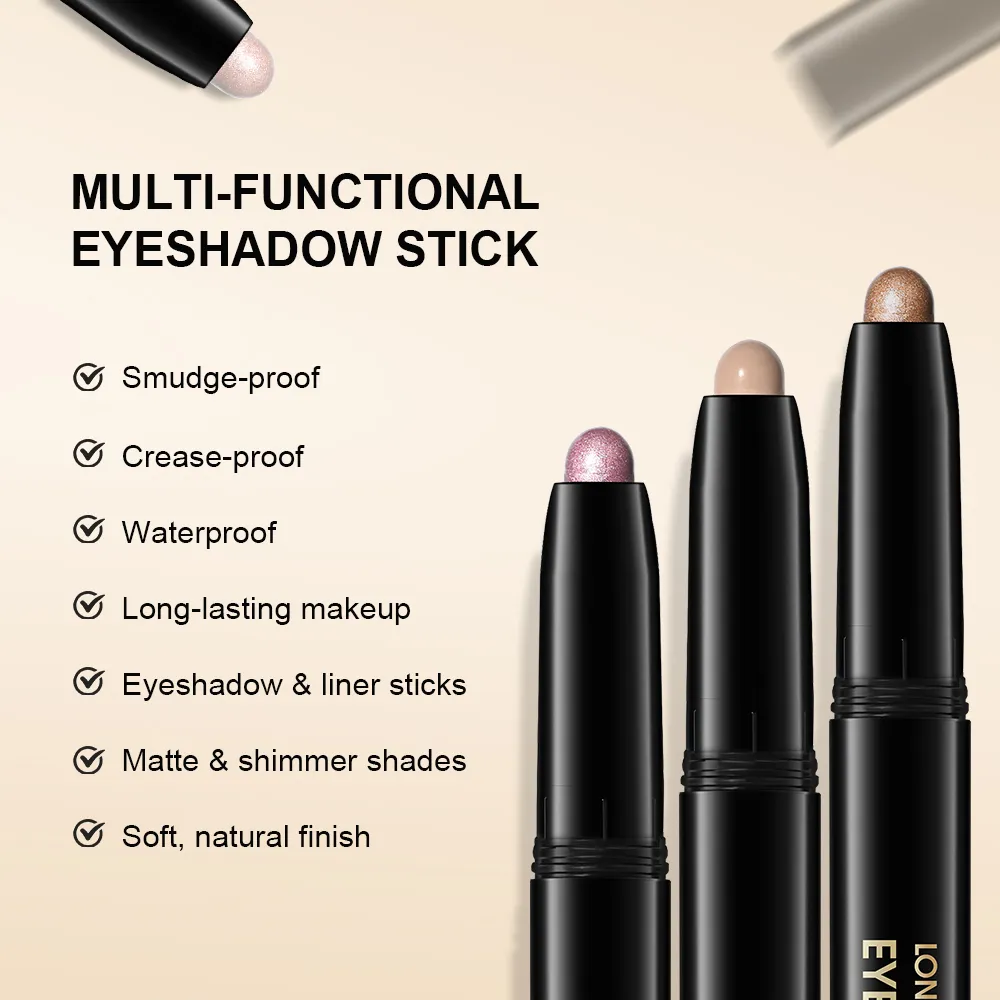 10colors Eyeshadow Stick Matte & Shimmer Shades Waterproof Smudge-proof Glitter Eyeshadow Pencil Stick Lasting Smooth Eye Makeup — image 4