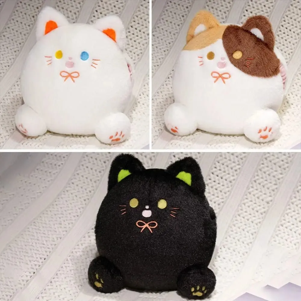 's Accompany PP Cotton Calico Cat with Hand Pocket Smile White Cat Pillow Plump Funny Black Cat Children Girl — image 4