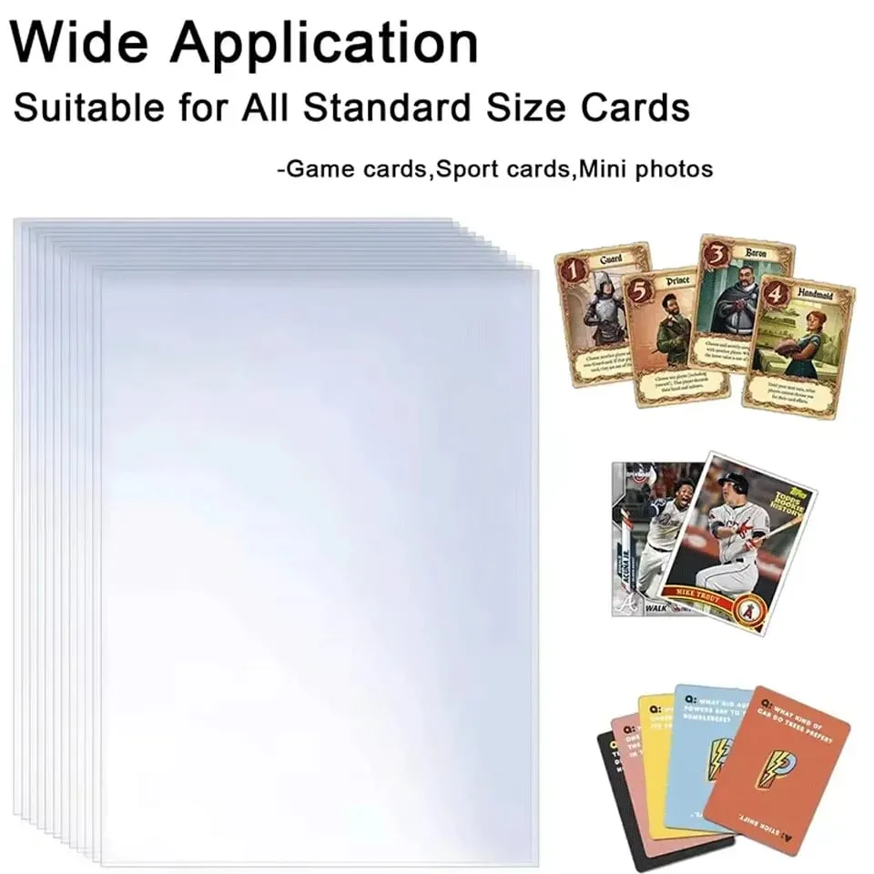 100/300Pcs Soft Transparent Card Sleeves Premium Clear Plastic Sleeves Playing Games Collectible Card Protector Cards Sleeves — image 3