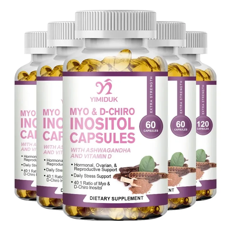 Myo Inosito Capsules & D-Chiro Inositol with Ashwagandha Root & Vitamin D3 Hormone Balance for Women Regulate Menstrual Cycle — image 11