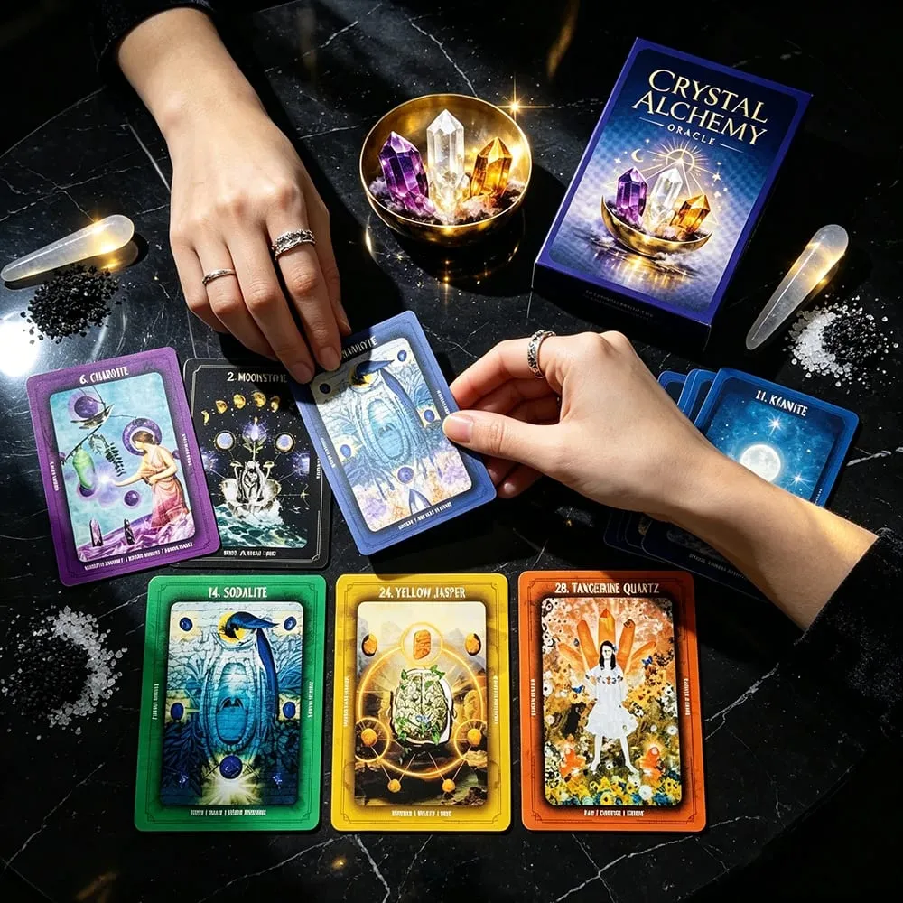 Crystal Alchemy Oracle Cards Divination Deck Crystal Healing Spiritual Guidance Tarot Board Game For Fate Reading Witchcraft — image 4