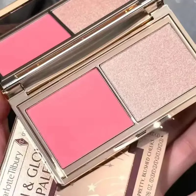 Nuevo CT naturaleza fácil de colorear paisaje estético sombra de ojos Starlight rosa luz suave disco Bicolor dos colores corazón rubor cosméticos — image 6