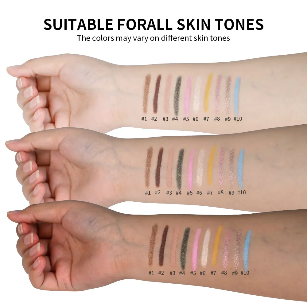 10colors Eyeshadow Stick Matte & Shimmer Shades Waterproof Smudge-proof Glitter Eyeshadow Pencil Stick Lasting Smooth Eye Makeup — image 7