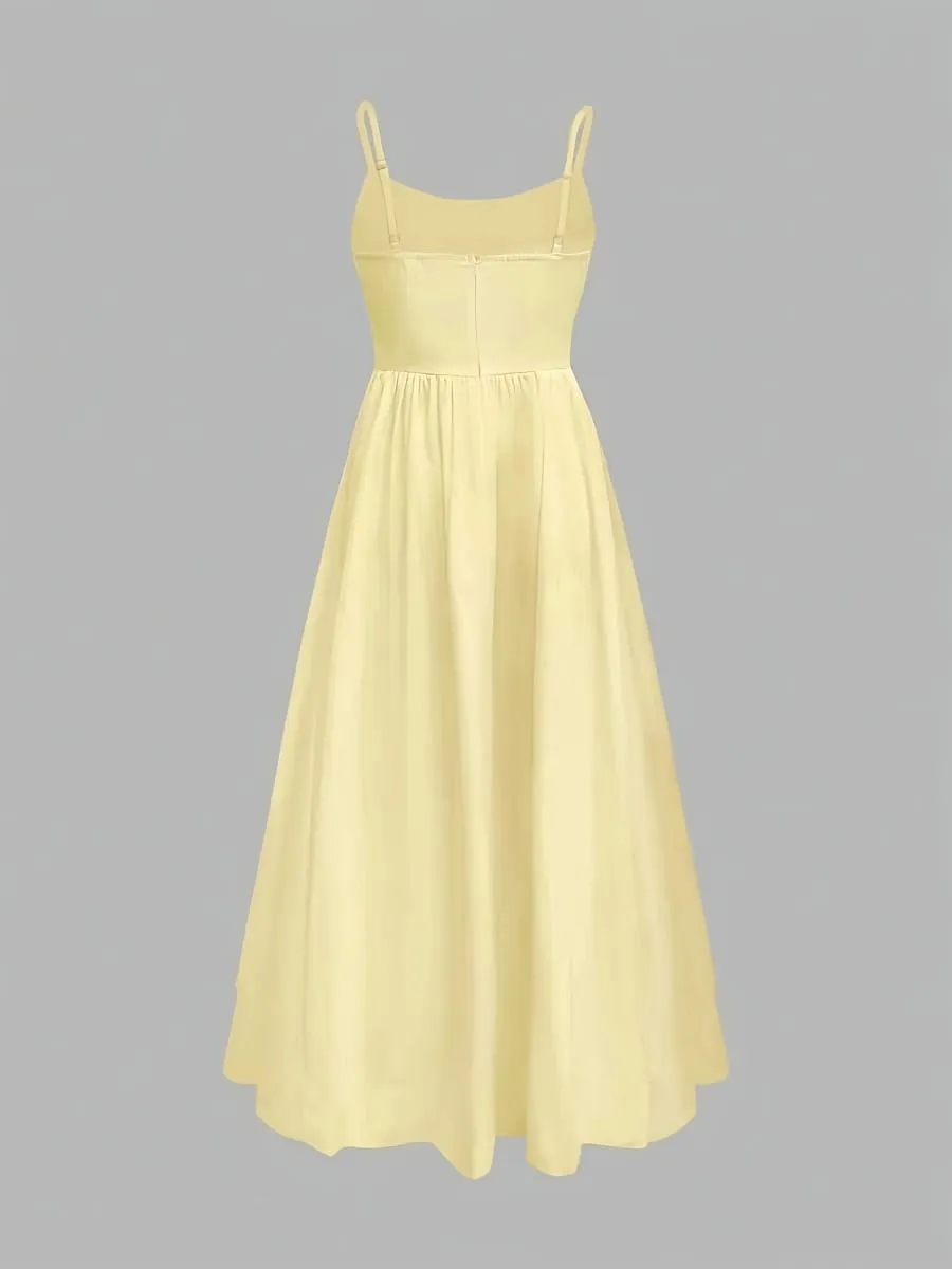 Elegant Directed Women's New Pure Color Sleeveless Chic Strap Dress Fashionable Minimalist Design Casual Comfortable Fit — image 2