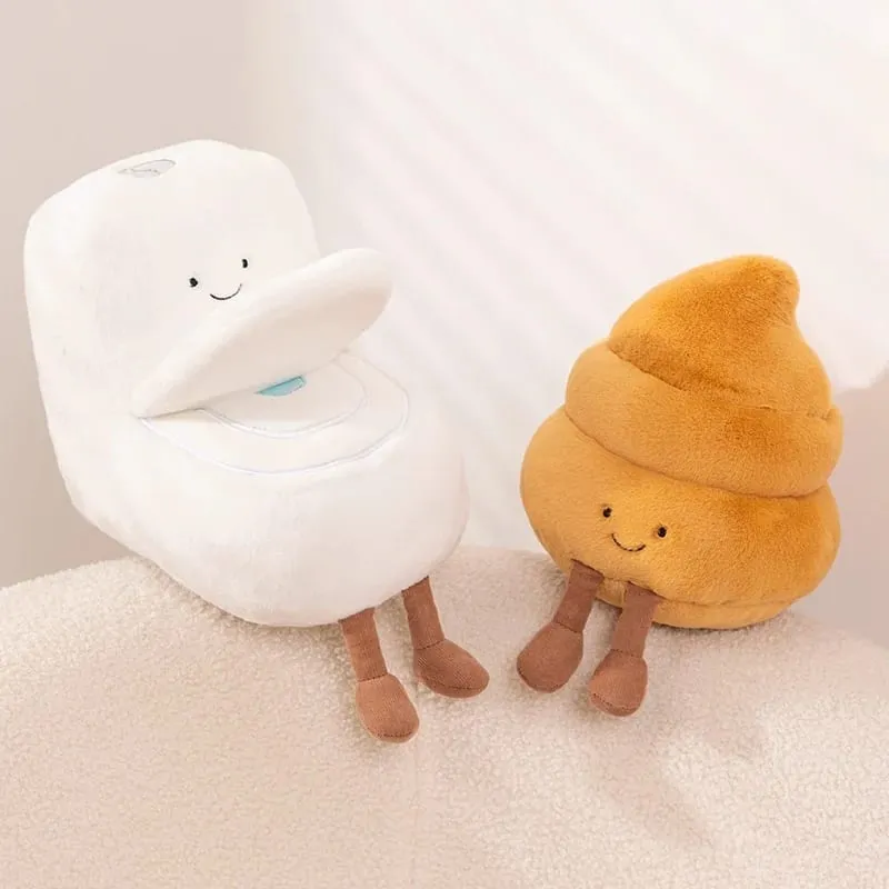 Kawaii Toilet Plush Humanoid Toy Stuffed Poop Roll Paper Plushie Smiling with Legs Prop Decor Gift — image 4