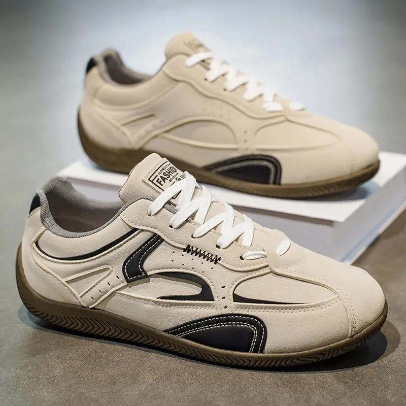 Retro Casual Sneakers for Men | Classic Low-Top Trainers with Contrast Stitching